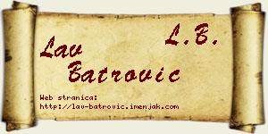 Lav Batrović vizit kartica